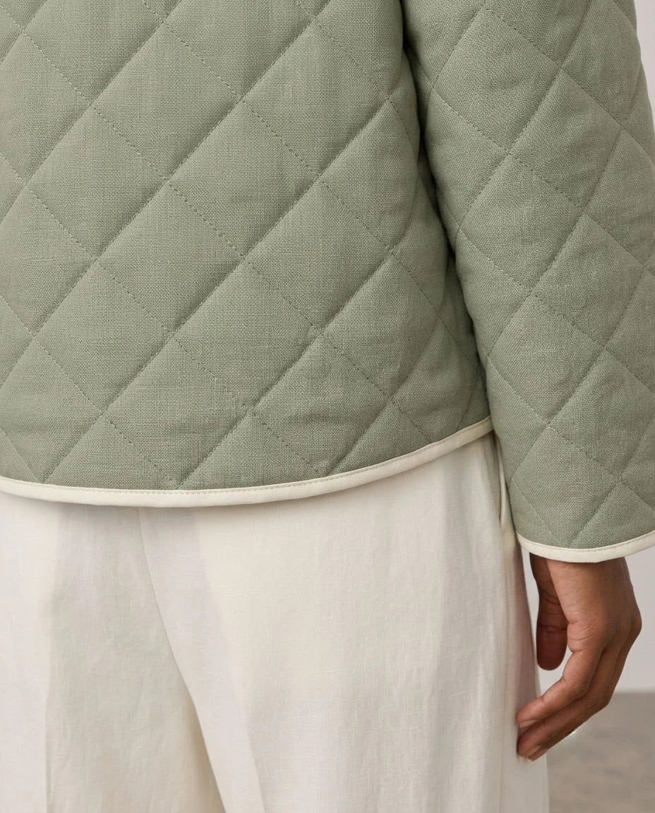 Meadow Linen Quilted Cropped Jacket