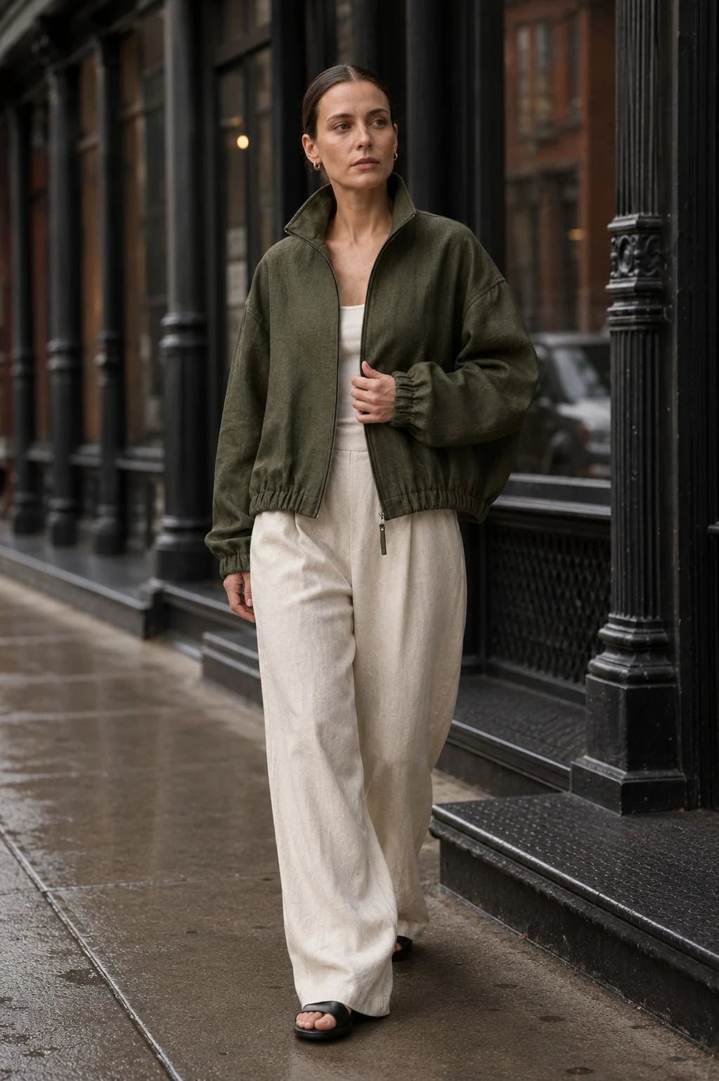 Wildwood Linen Bomber Jacket