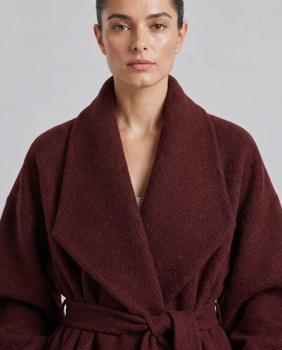 Tundra Wool Belted Wrap Coat