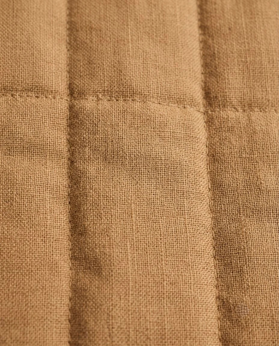 Cedarwood Linen Quilted Trucker Jacket