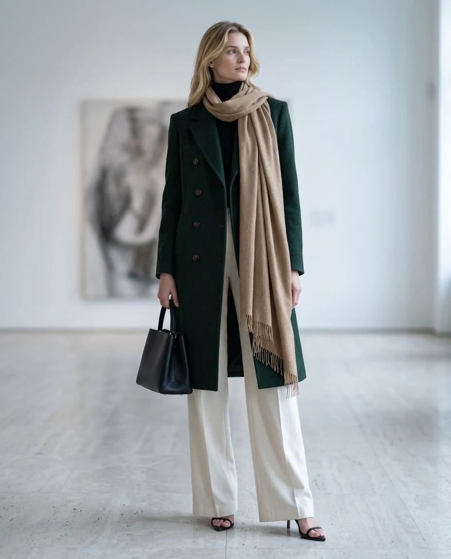 Tan Pashmina Cashmere Shawl