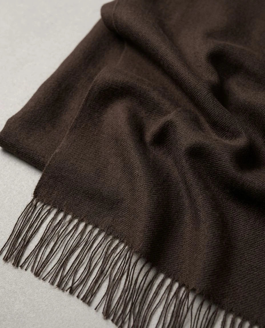 Dark Brown Pashmina Cashmere Shawl