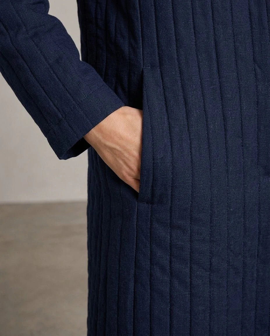 Winterset Linen Quilted Wrap Coat