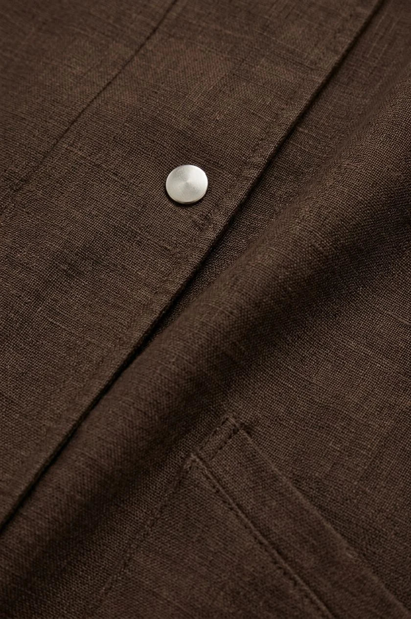 Ironwood Linen Oversized Stand-Collar Jacket