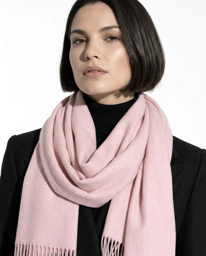 Powder Pink Pashmina Cashmere Shawl lifestyle