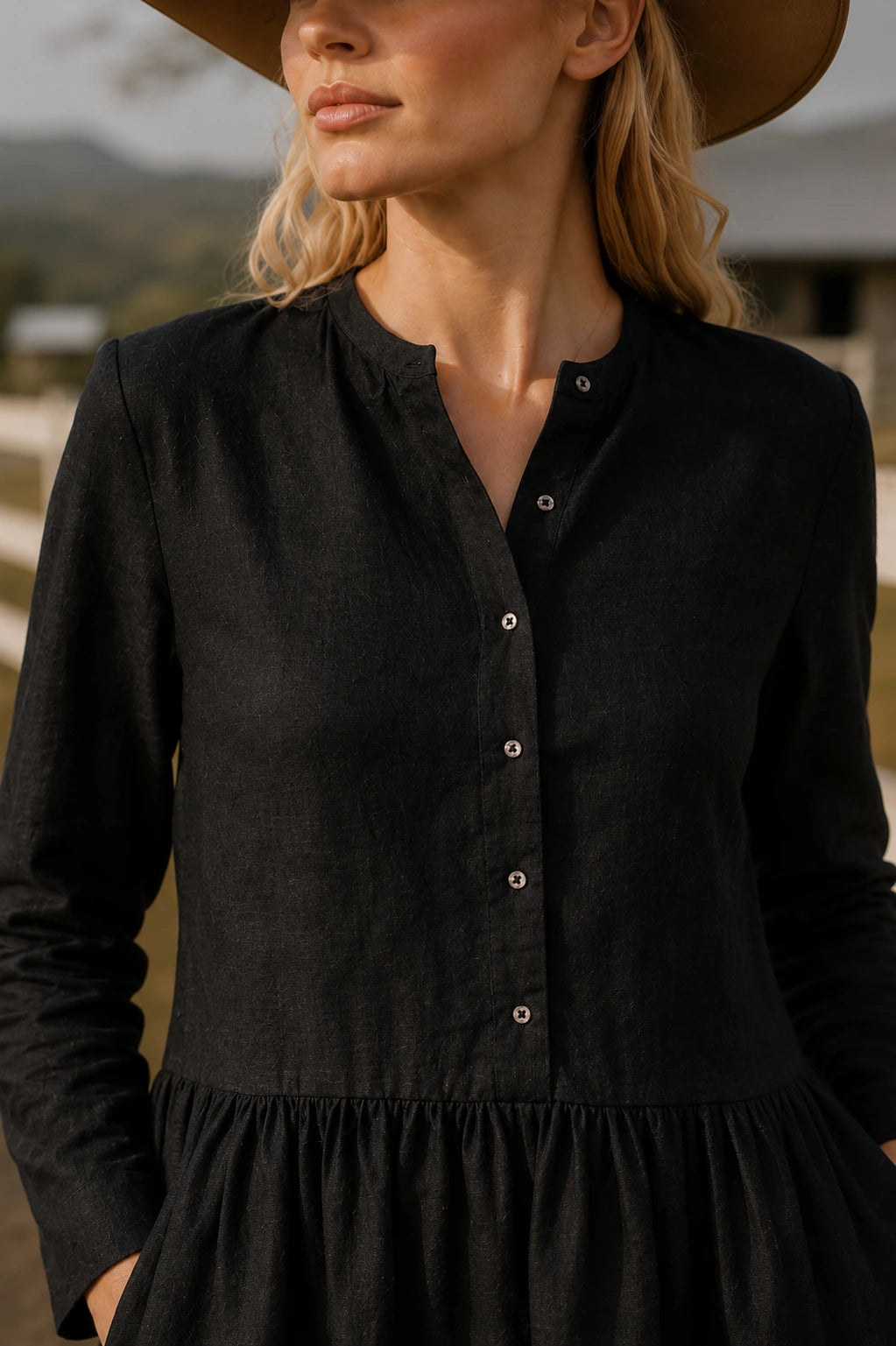 Robe en lin noir