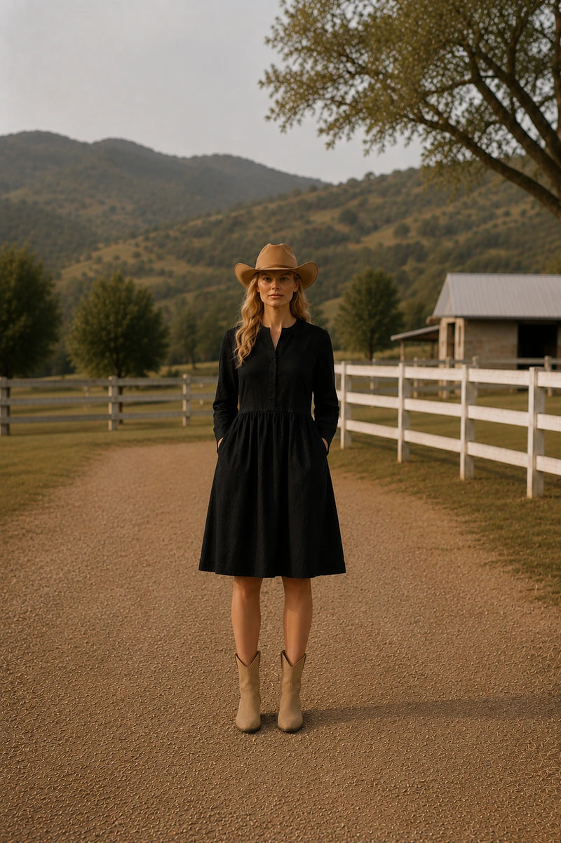 Portofino Linen Button-Front Midi Dress