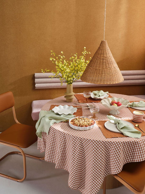 Set di tovagliette in lino marrone