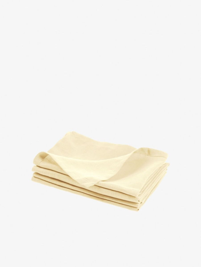 Ensemble de serviettes en lin jaune beurre lifestyle