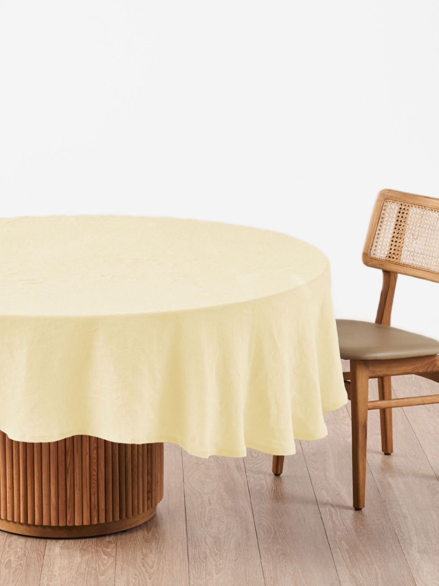 Butter Yellow Linen Table Cloth