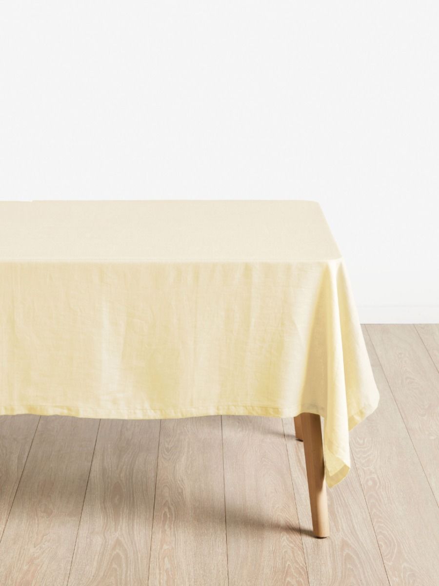 Butter Yellow Linen Table Cloth