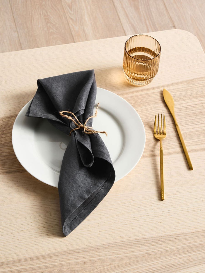 Ensemble de serviettes en lin noir