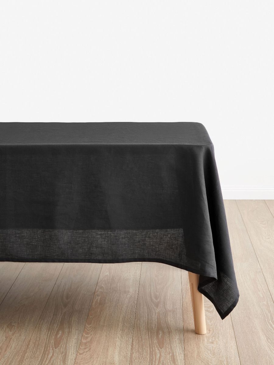 Nappe en lin noir