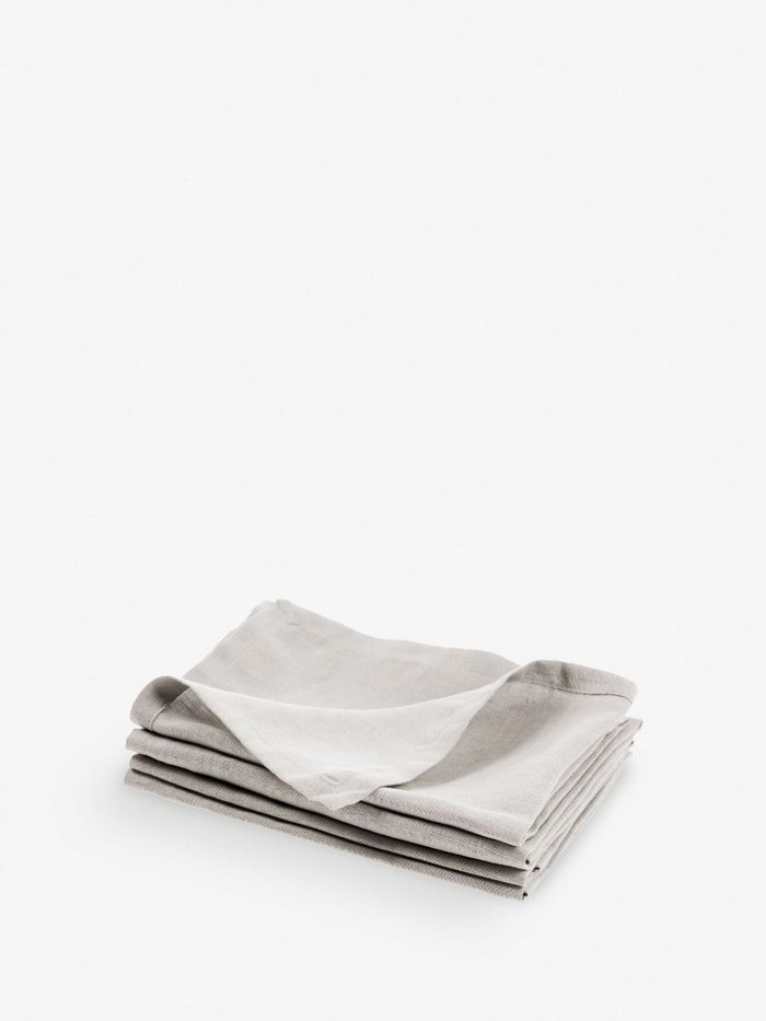 Ensemble de serviettes en lin gris argenté lifestyle
