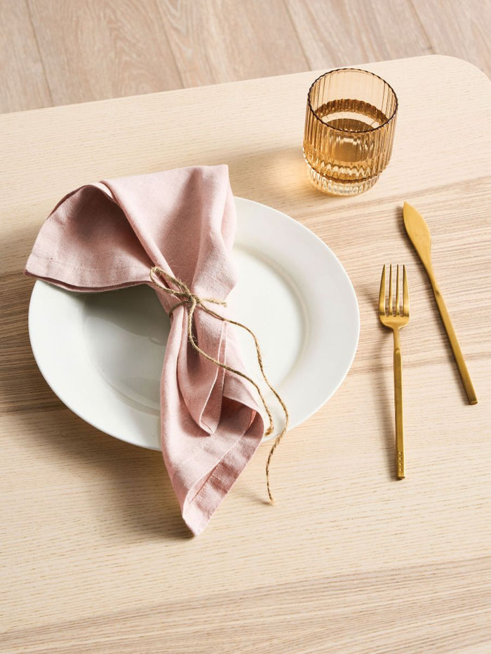 Ensemble de serviettes en lin rose poudré