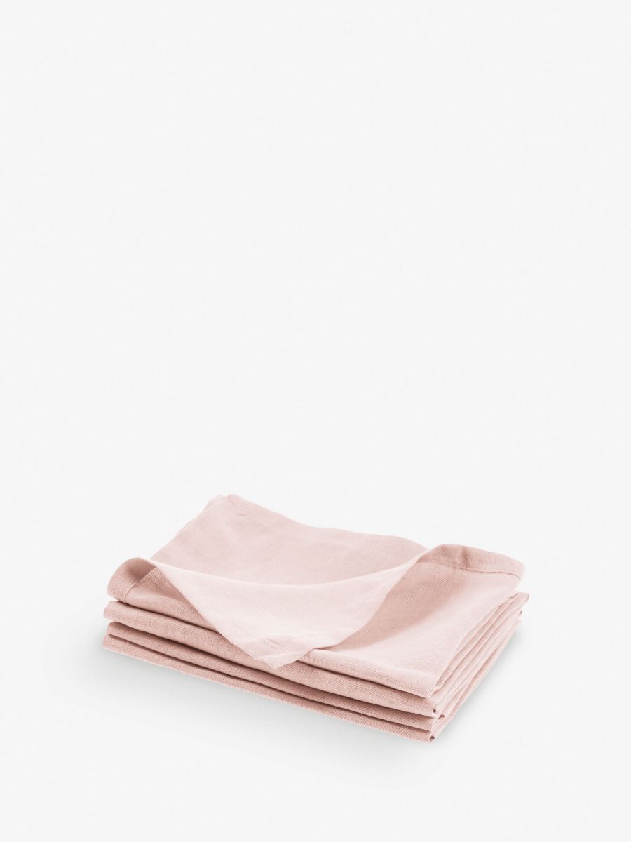 Ensemble de serviettes en lin rose poudré
