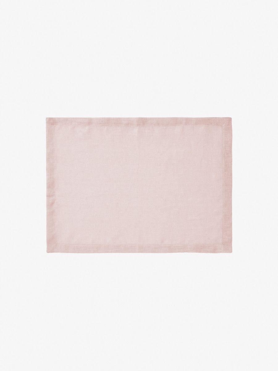 Ensemble de sets de table en lin rose poudré