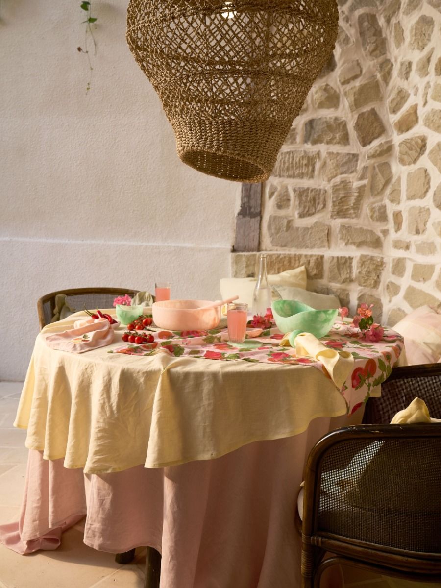 Butter Yellow Linen Table Cloth