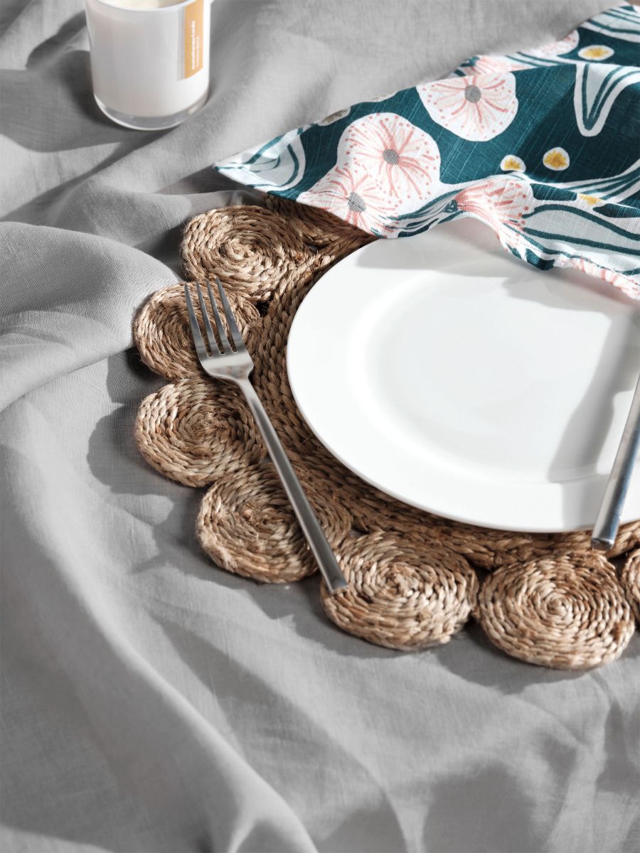 Nappe en lin gris