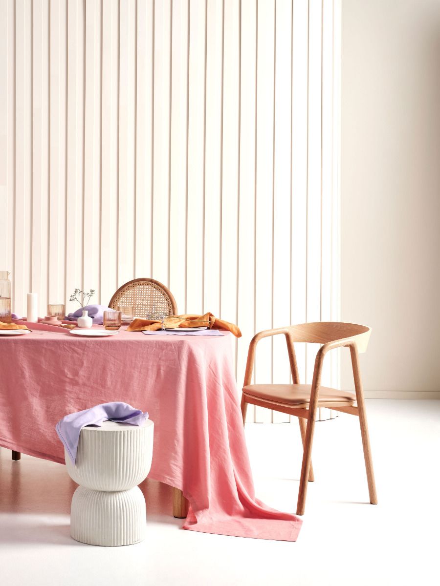 Coral Linen Table Cloth