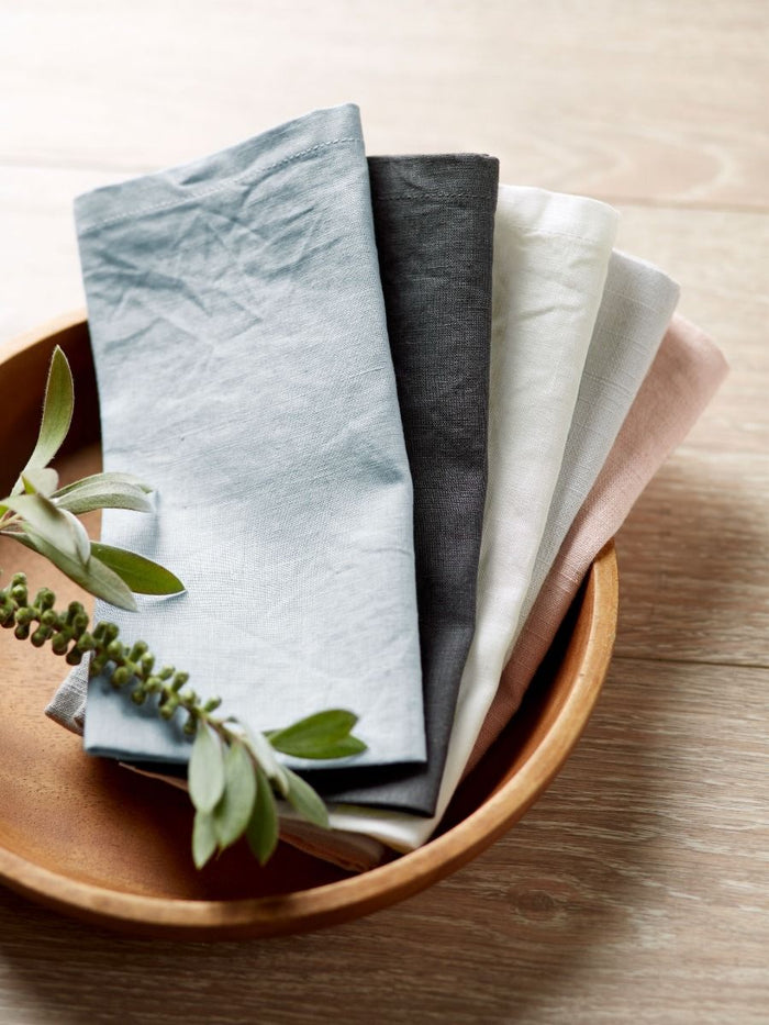 Ensemble de serviettes en lin noir lifestyle