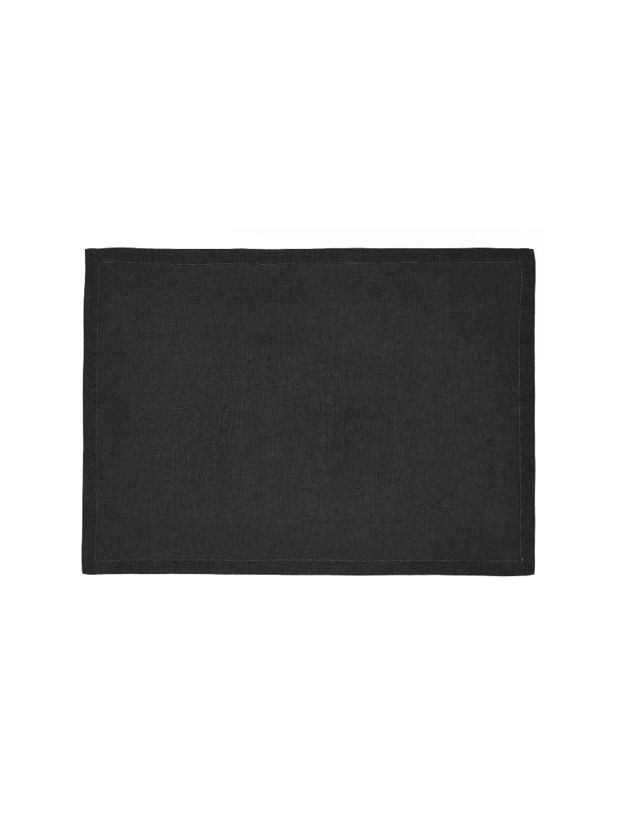 Ensemble de sets de table en lin noir