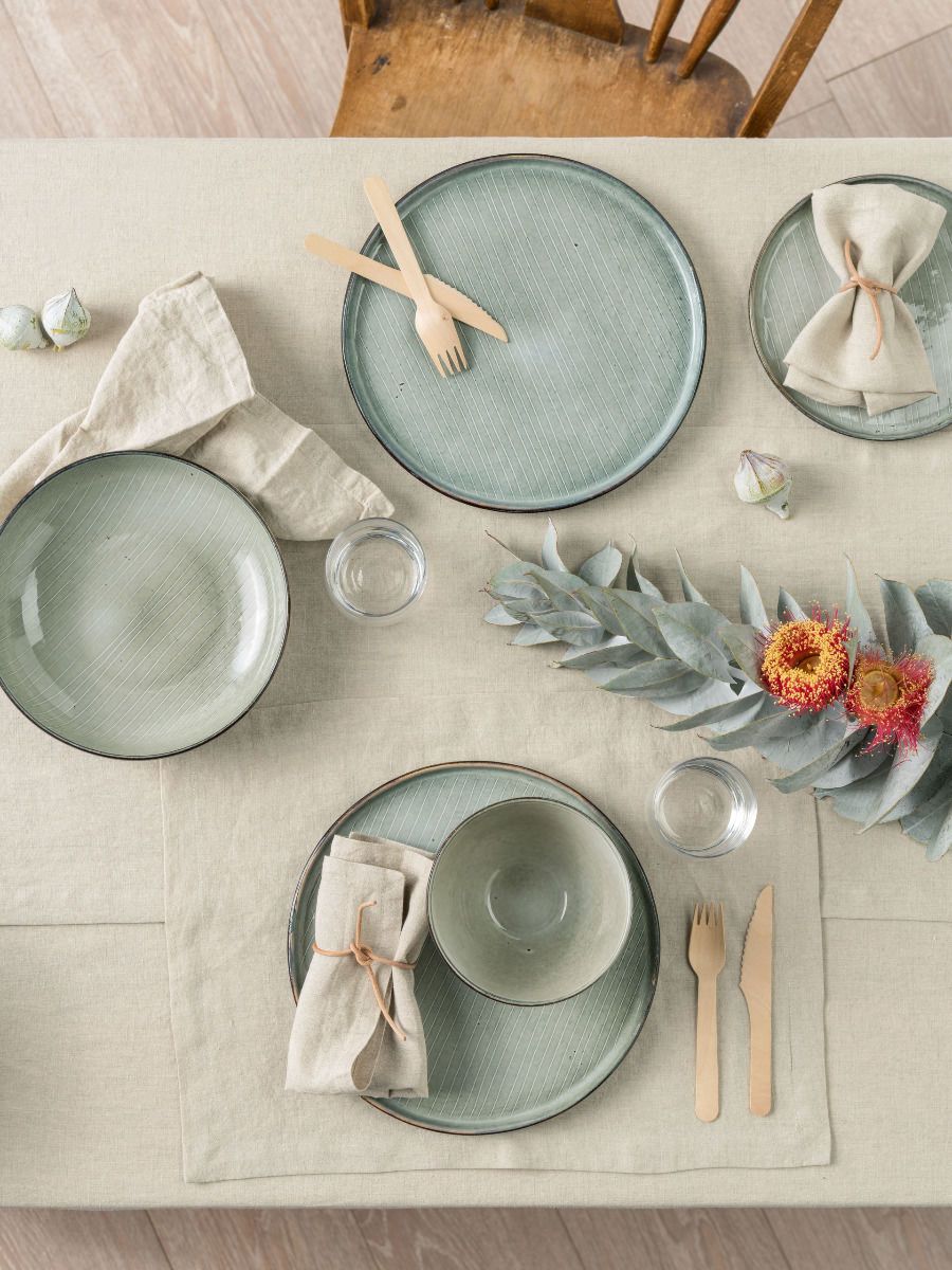Tovaglia in lino di pietra styled for breakfast