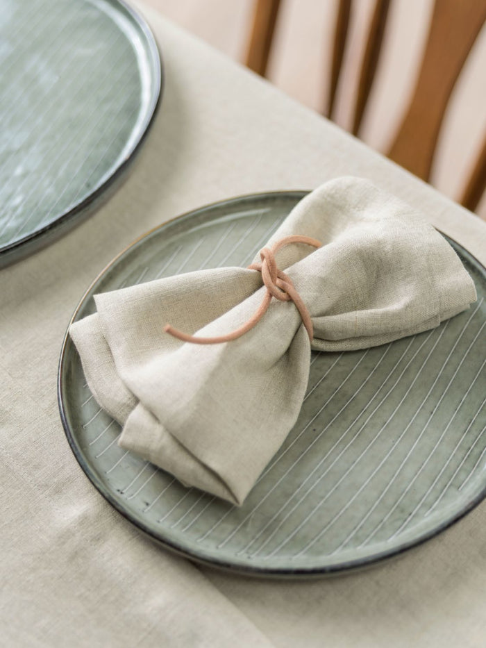 Ensemble de serviettes en lin beige