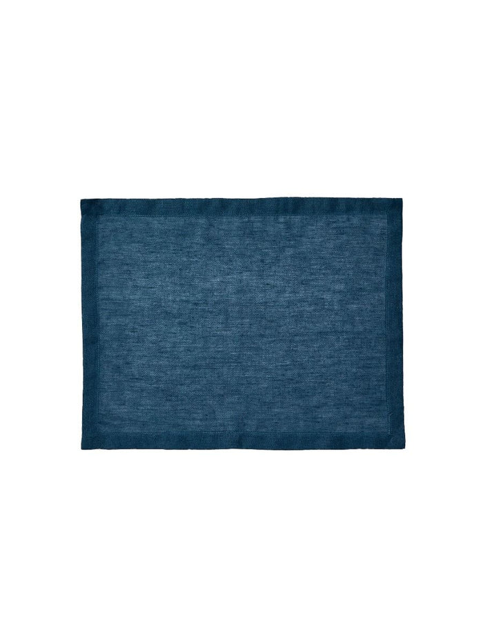 Set di tovagliette in lino blu navy