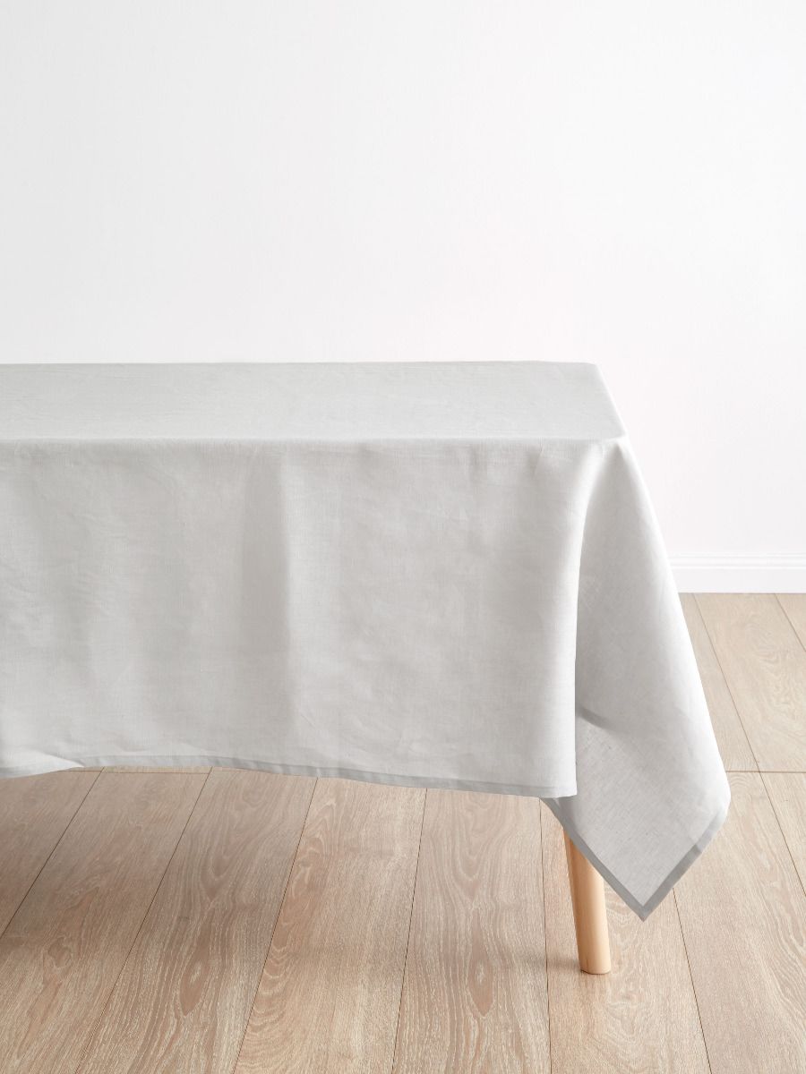Tovaglia in lino grigio argento