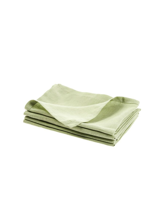 Ensemble de serviettes en lin vert d'eau lifestyle