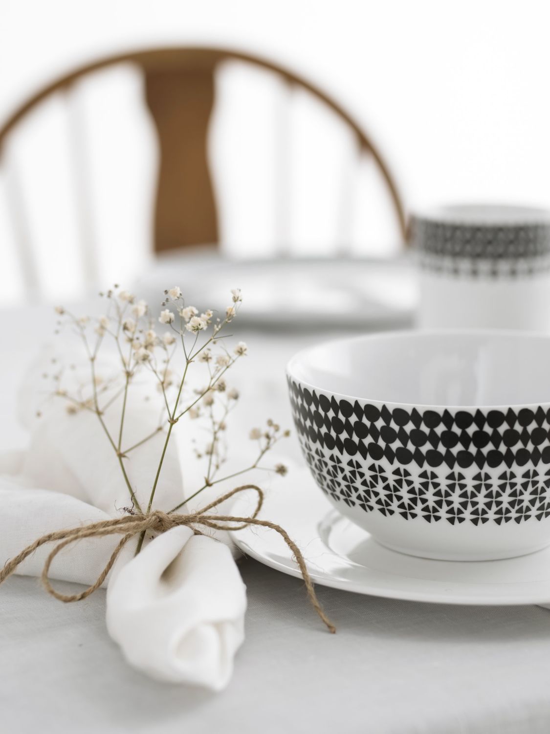 Ensemble de serviettes en lin blanc