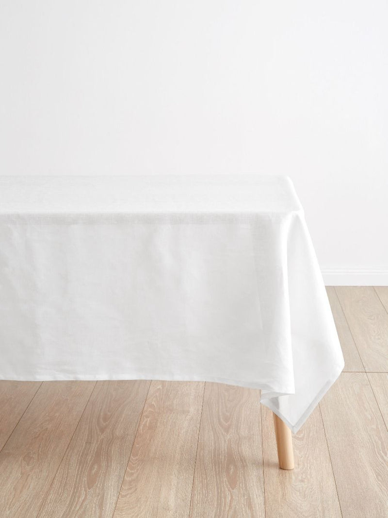 White Linen Table Cloth