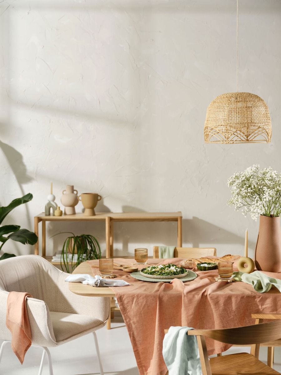 Dusty Peach Linen Table Cloth