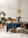 Nappe en lin bleu marine