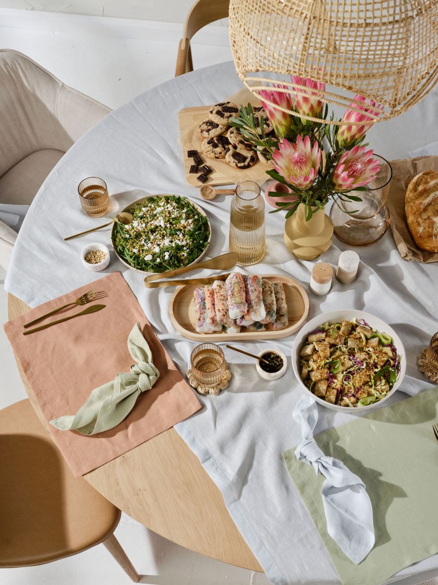 Powder Blue Linen Table Cloth