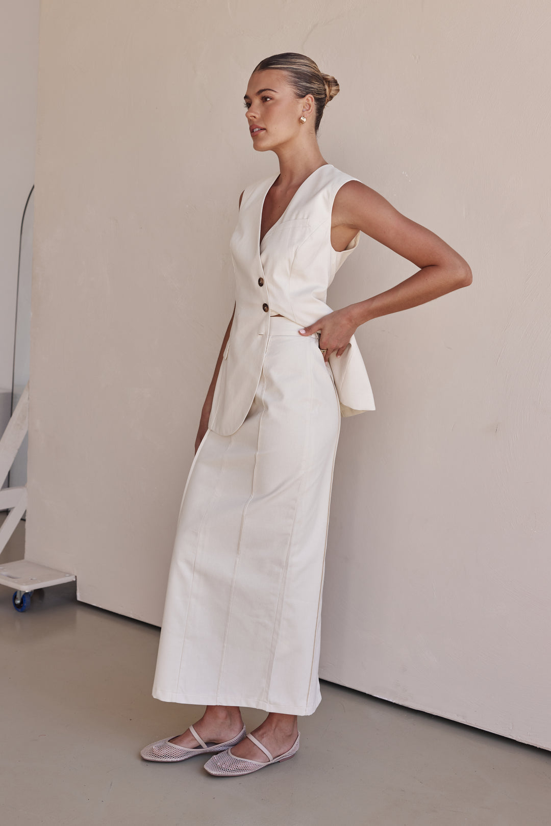 Linen Vest - Off-White Linen Vest for Women