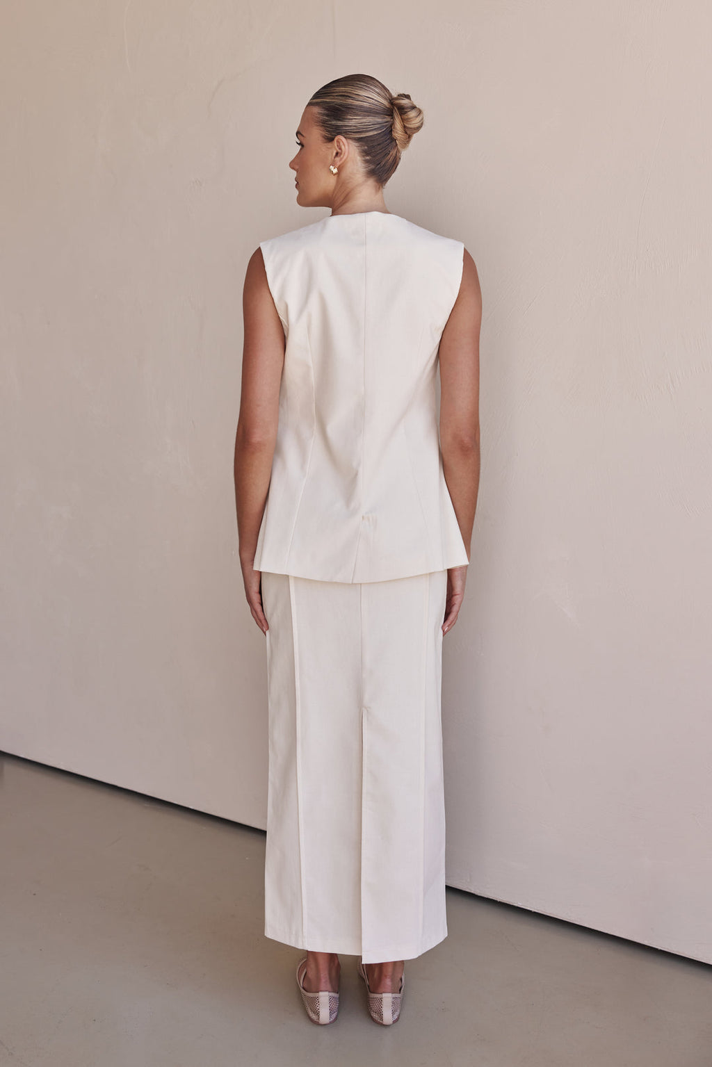 Linen Vest - Off-White Linen Vest for Women