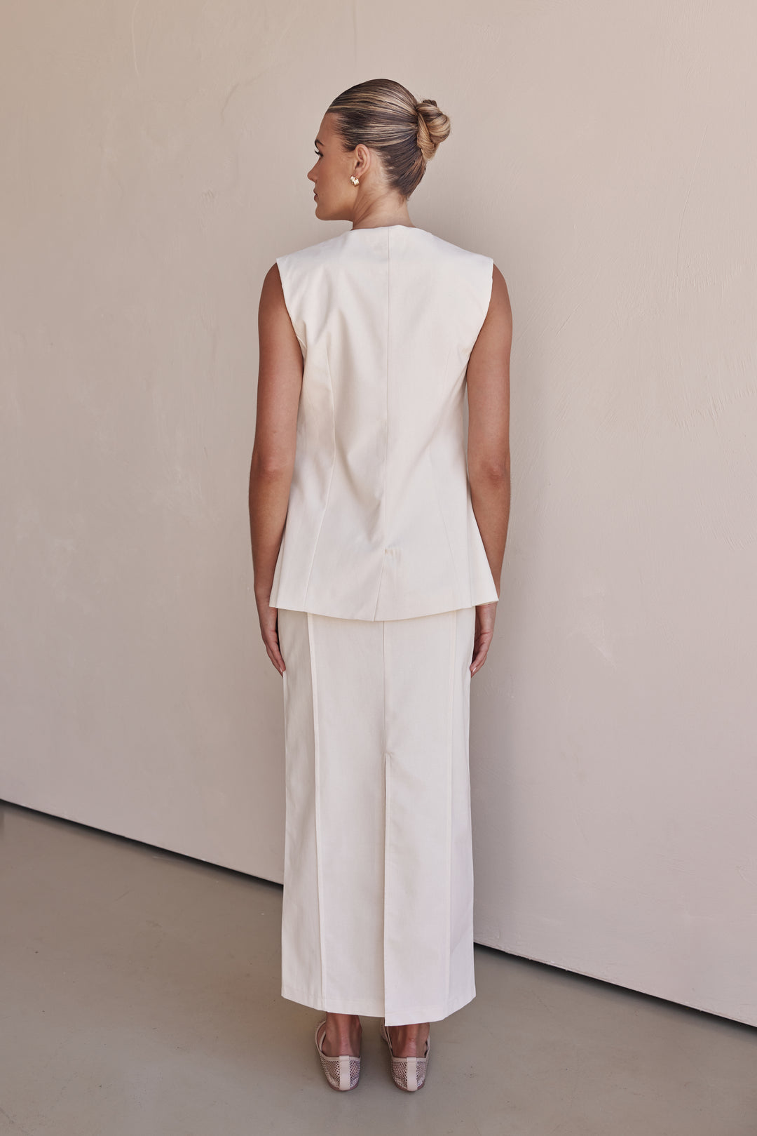 Linen Vest - Off-White Linen Vest for Women