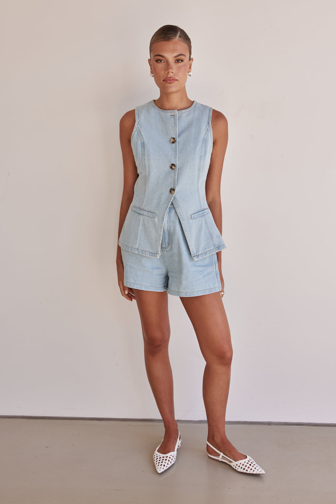 Denim Vest - Sleeveless Jean Vest for Women with Front Pockets