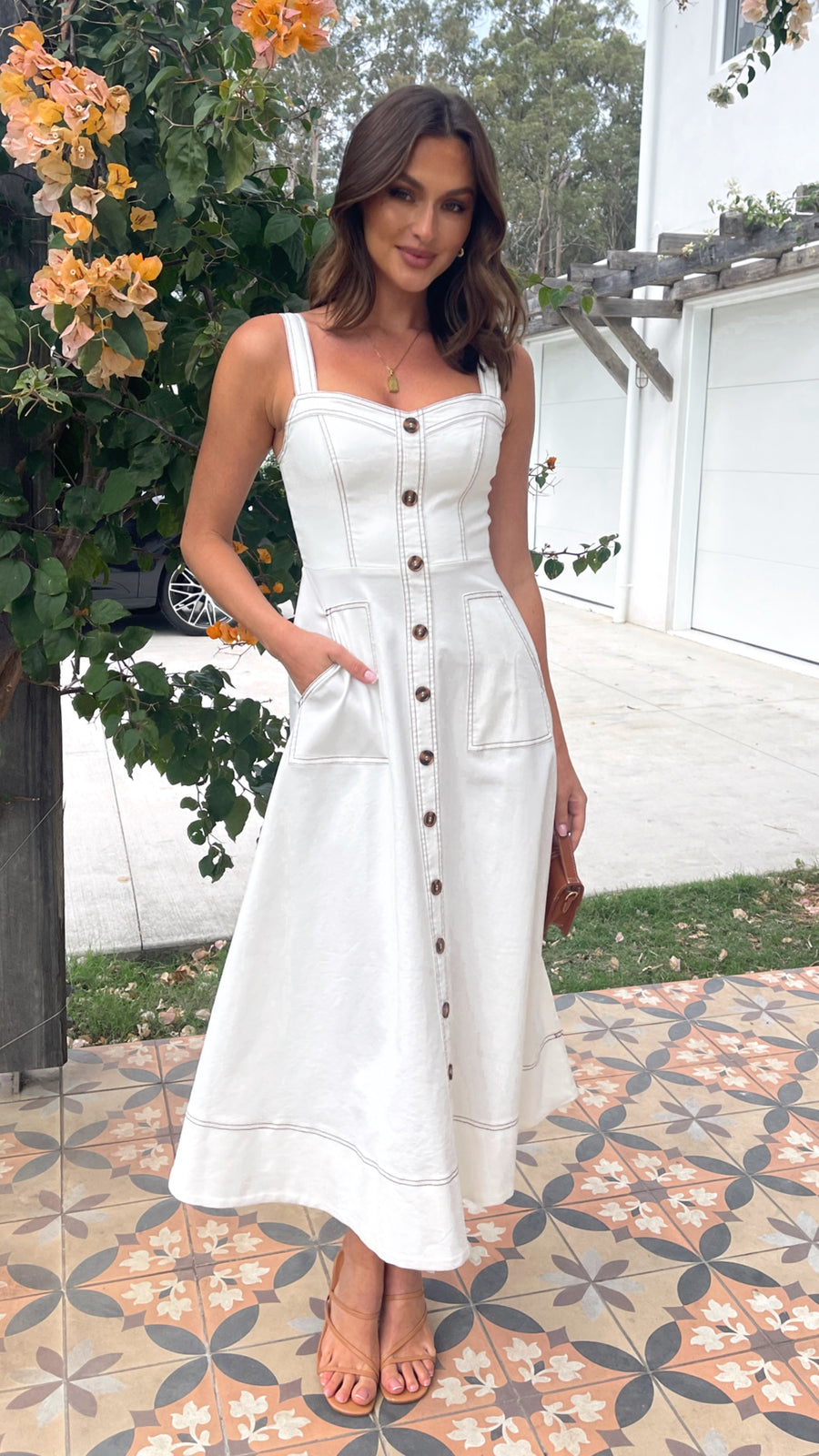 Abito bianco in denim
