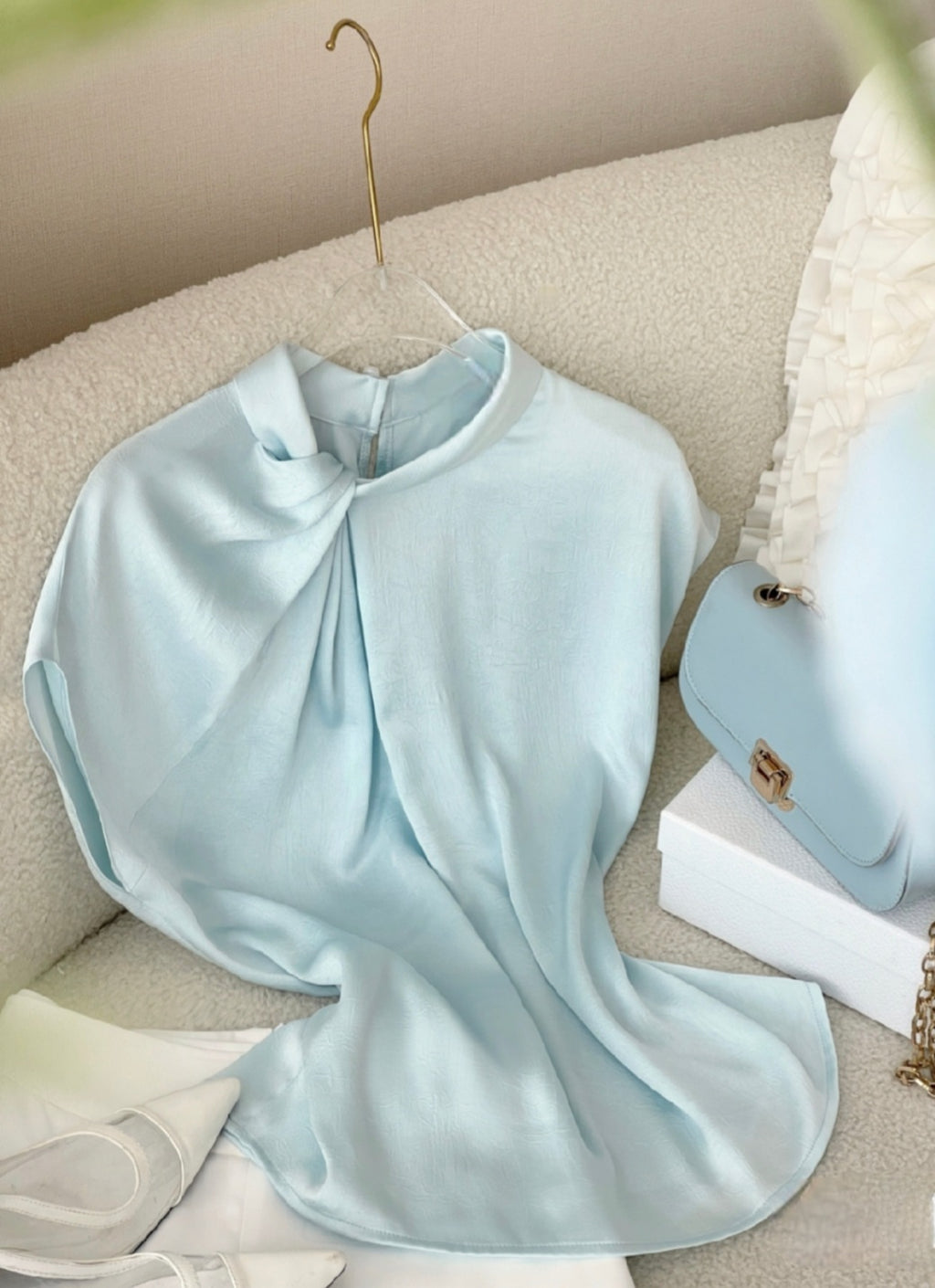 Satin Top with Cowls