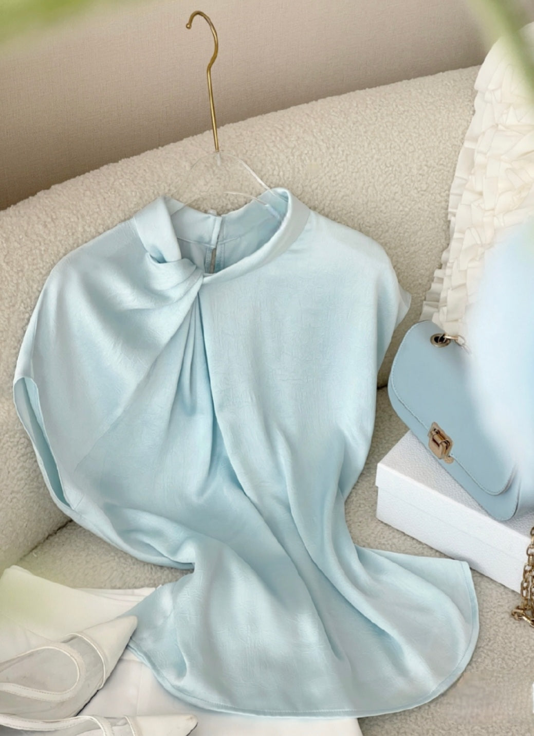 Satin Top with Cowls