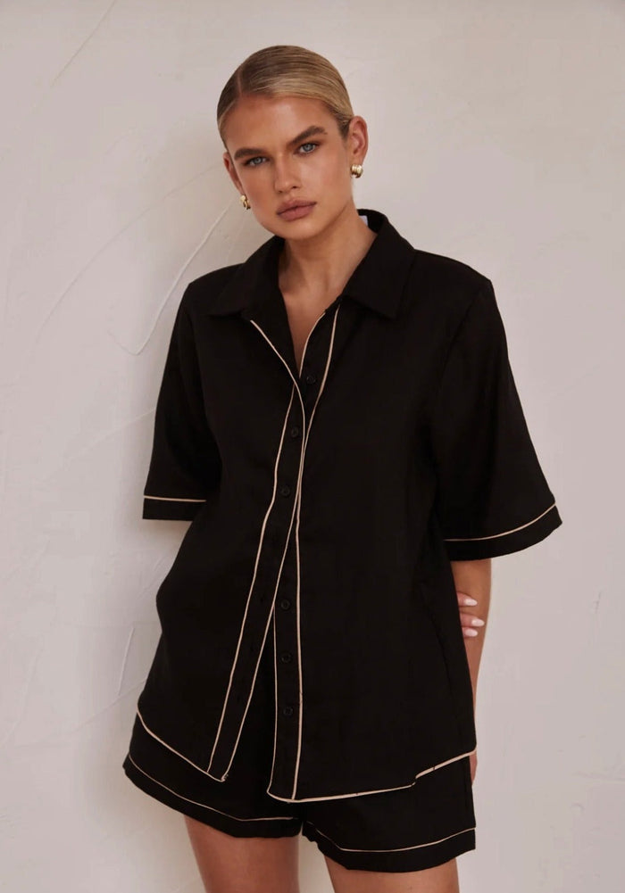 Black Poplin Cotton Shirt