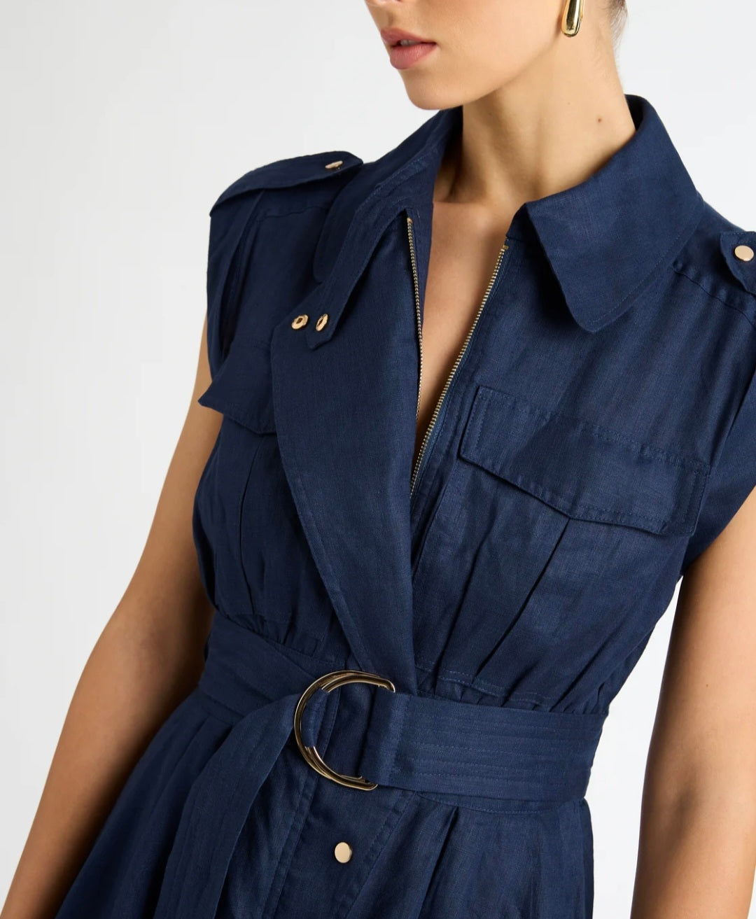 Sorrento Linen Utility Midi Dress