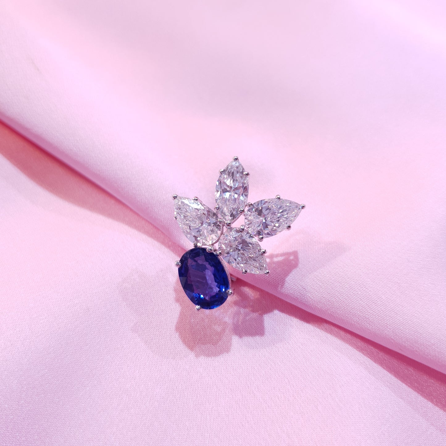 Blue Sapphire and Diamond Earrings