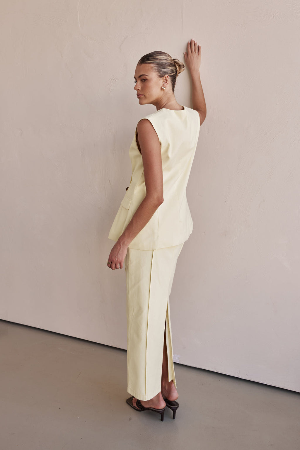 Linen Vest - Butter Yellow Linen Vest for Women