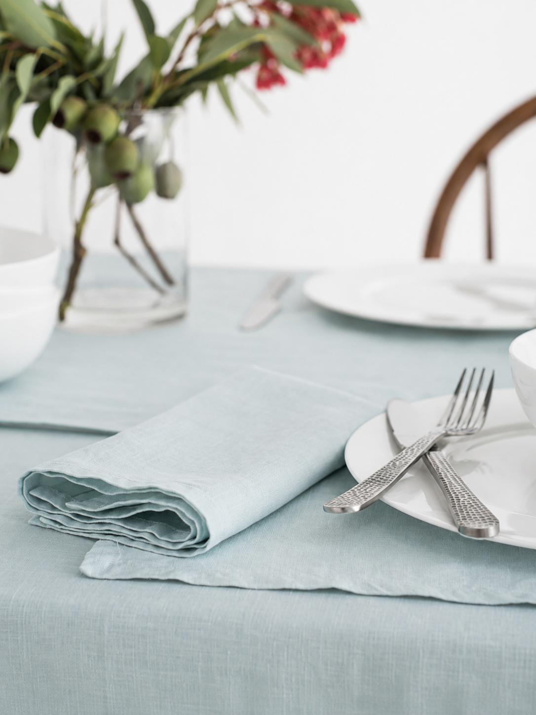 Powder Blue Linen Napkin Set