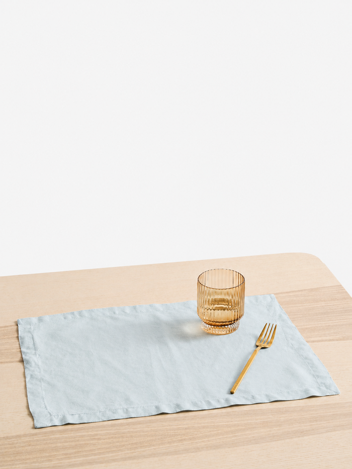 Powder Blue Linen Table Placemat Set
