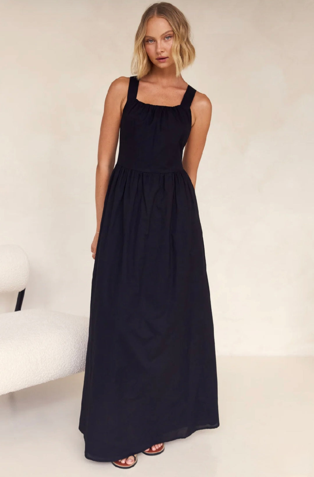 Black Poplin Cotton Dress